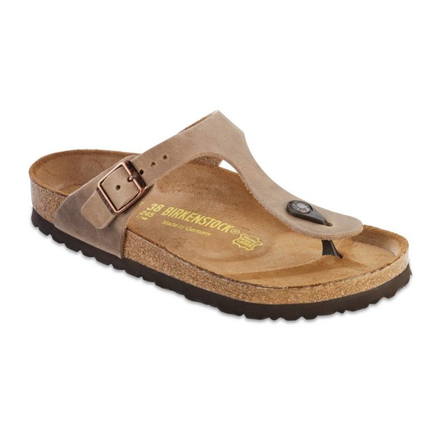 Schoenen, Birkenstock model Gizeh, kleur: Tabacco  Brown, normaal voetbed