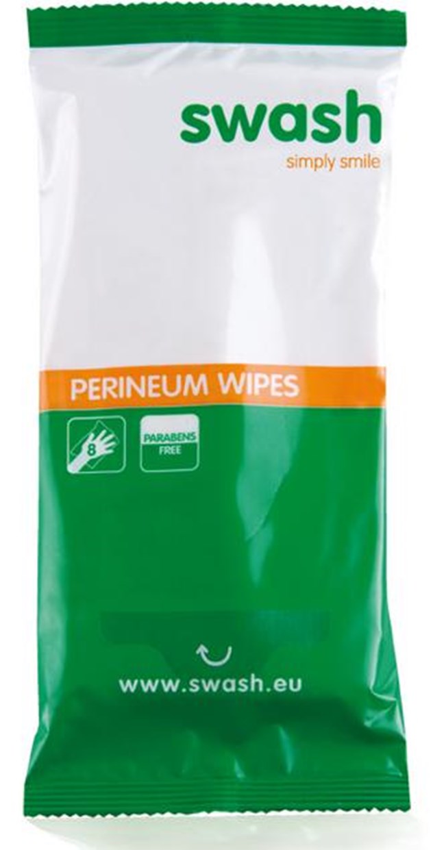 Disposable Perineum Wipes, Swash, Incontinentie, Parfumvrij, Arion, (8-pack)