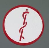 BHV Sticker, Pictogram, Aesculaapteken, Tbv  Artsen