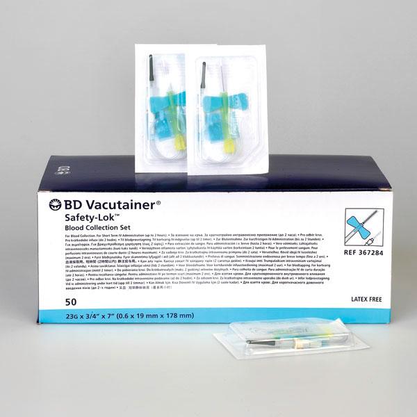 Bloedafname, vacutainer, safety lok, met luer adapter, Becton Dickinson